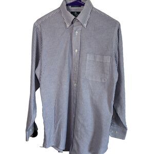 Vintage Surrey  Men's Blue Striped Button Down Shirt Single Needle Size 15 90's